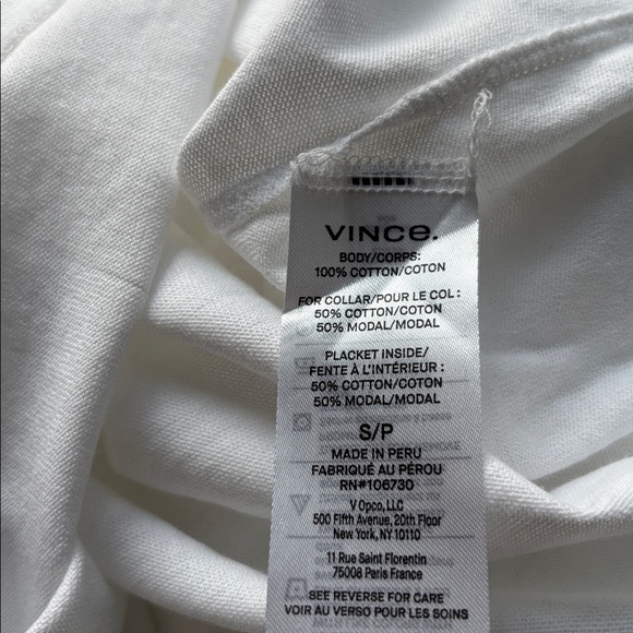 Vince Easy Cotton Polo Shirt size Small white - Picture 7 of 7